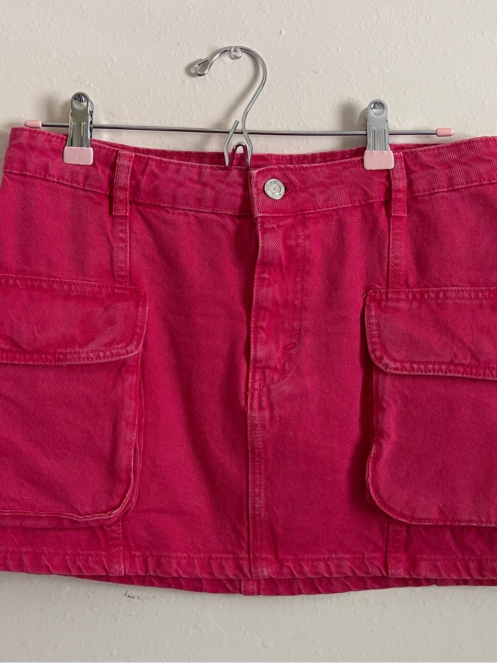 Zara Bright Fuchsia Cargo Skort with Flap Pockets
